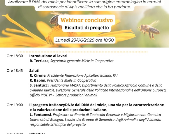Webinar Conclusivo 23/06/2025: Analizzare il DNA del miele